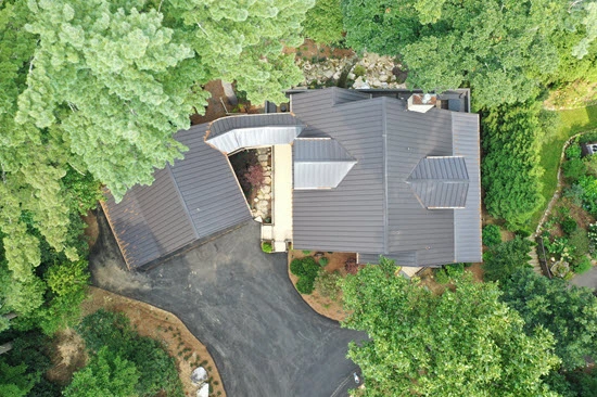 New residential metal roof installation