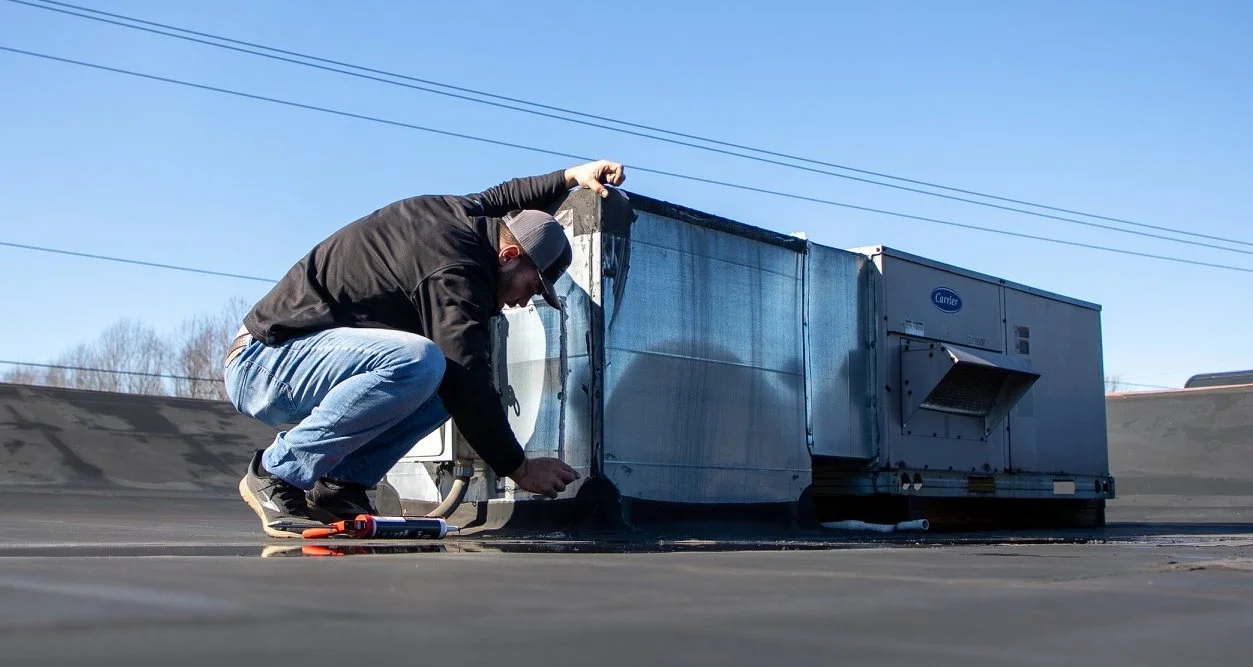 garron lytton inspects commercial flat roof