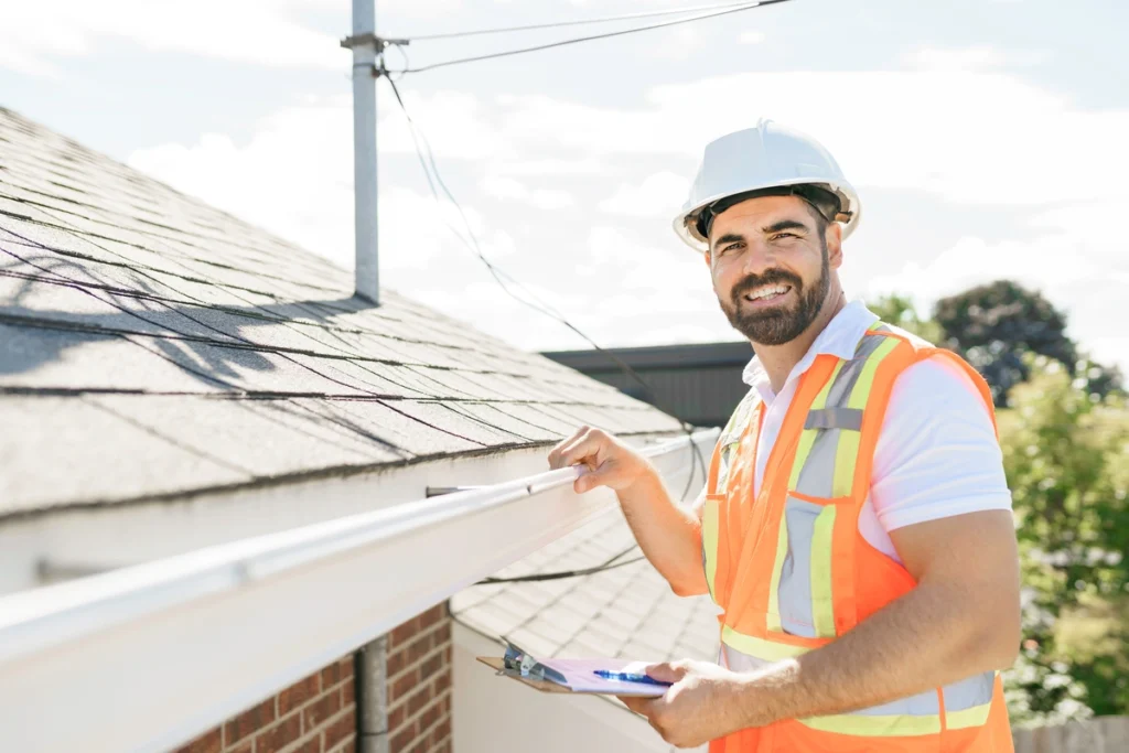 Smiling roof inspector